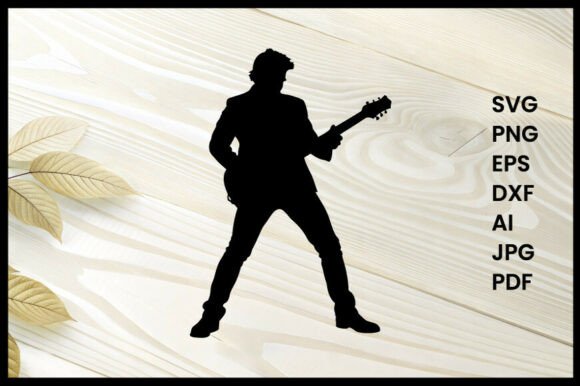 Guitarist with Band Silhouette