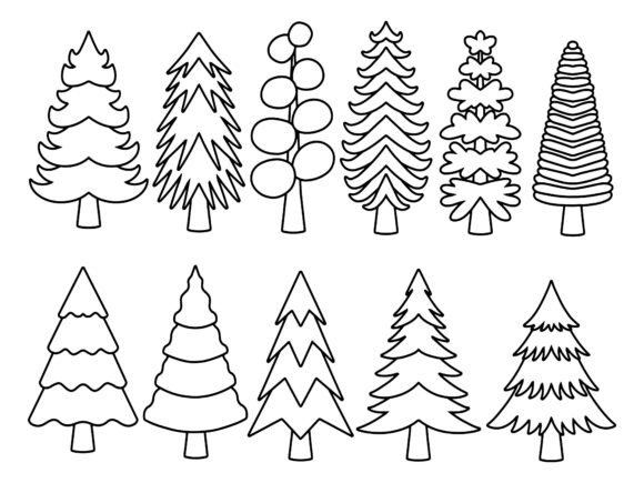 Hand Drawn Christmas Tree Outline