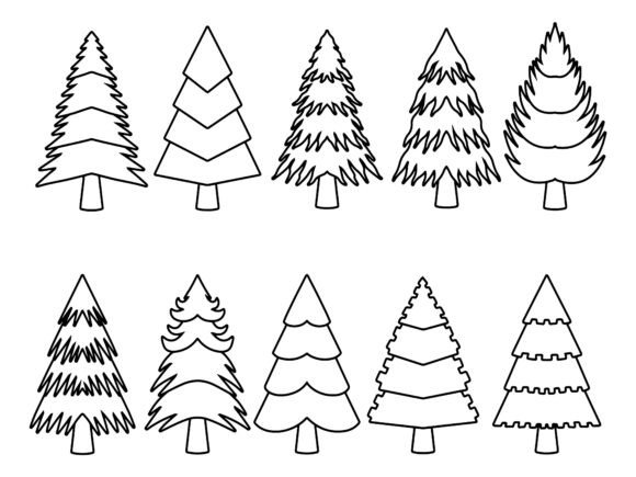 Hand Drawn Christmas Tree Silhouette
