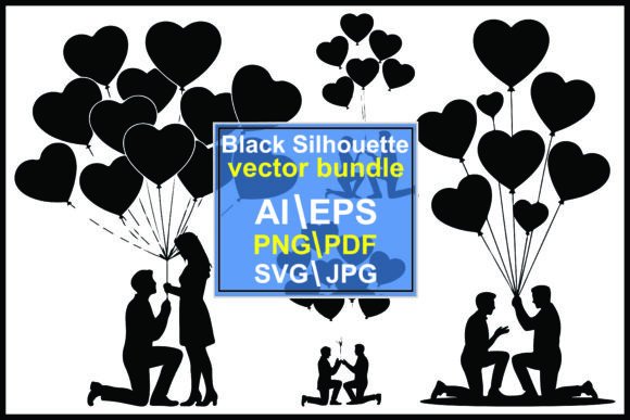 Heart Balloons and Proposal Silhouettes