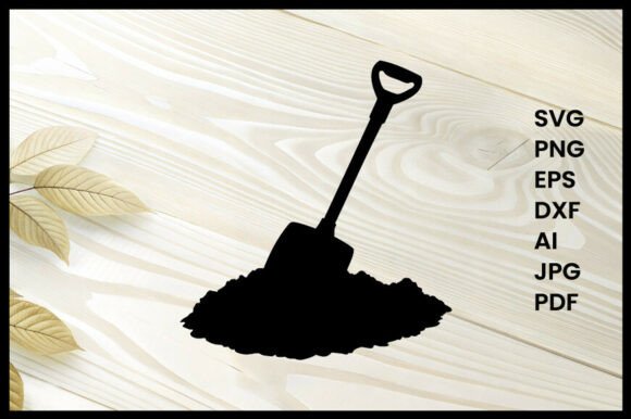 Manure Shovel on Illustration Silhouette