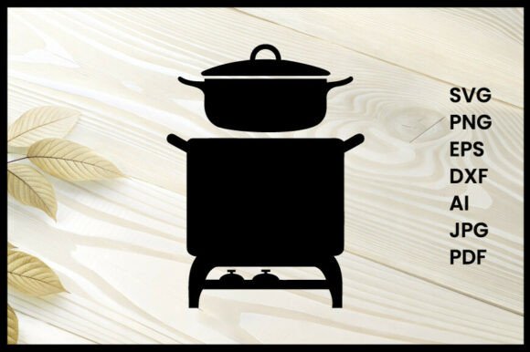 Stove with Pot Silhouette