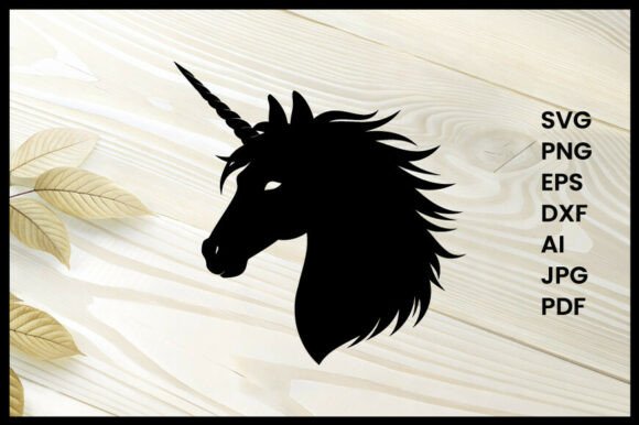 Unicorn Face with Mane Illustration