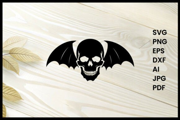 Winged Skull Tattoo Design Illustration