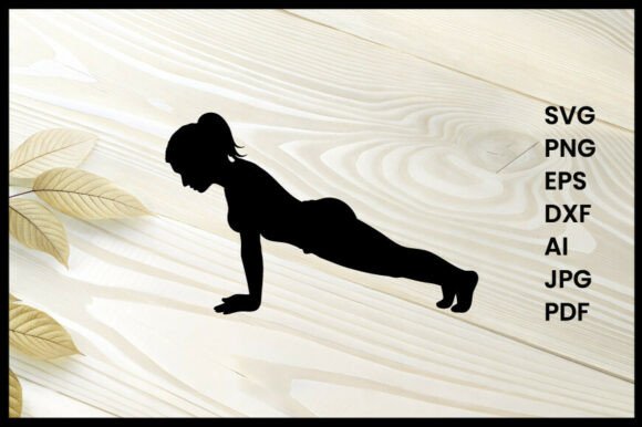 Woman in Plank Position Silhouette